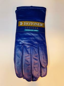 Beautiful new vintage Isotoner purple leather gloves