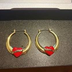 Ed Hardy Gold & Red hoops