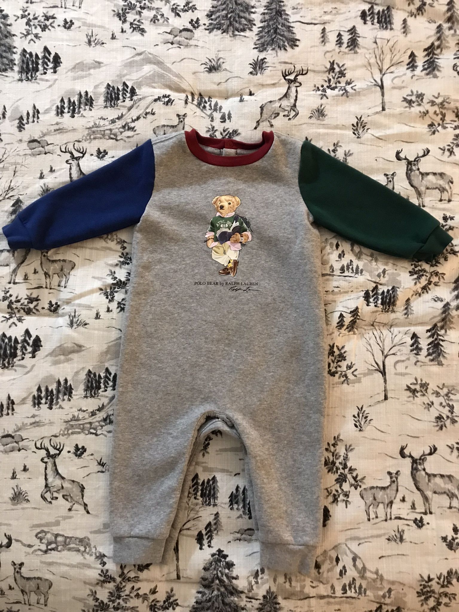 Ralph Lauren Bear Fleece Coverall Baby Boy