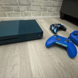 Xbox One S, with  8 games, and 3 Controllers 