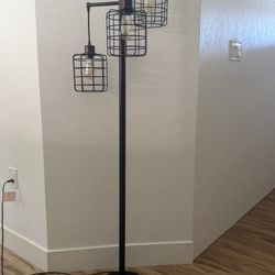 3-Light Industrial Cage Floor Lamp – Oil-Rubbed Bronze, Edison Bulbs