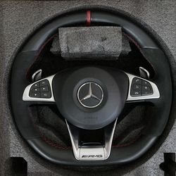 OEM Complete Mercedes Benz w205 C63 C63S C43 AMG steering wheel 2015-2018 with SRS