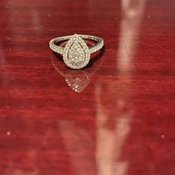 14K White Gold Engagement Ring | Ellaura Couture Collection - 5/8 ctw Pear Diamond