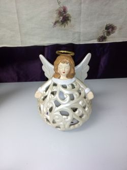 Ceramic Angel Figurine Light