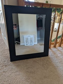 2 Diamond Framed Black Mirrors 29.5x35.5in