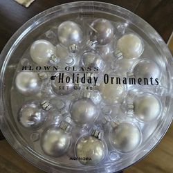 Christmas Blown glass ornaments, Set of 40- New