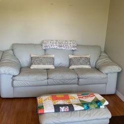 Leather couch and 2 chairs 