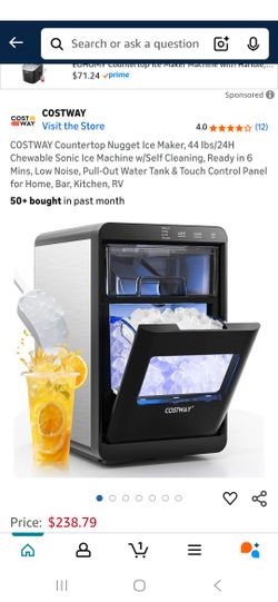 Arlime nugget ice maker countertop, 44LBS/24H portable ice machine