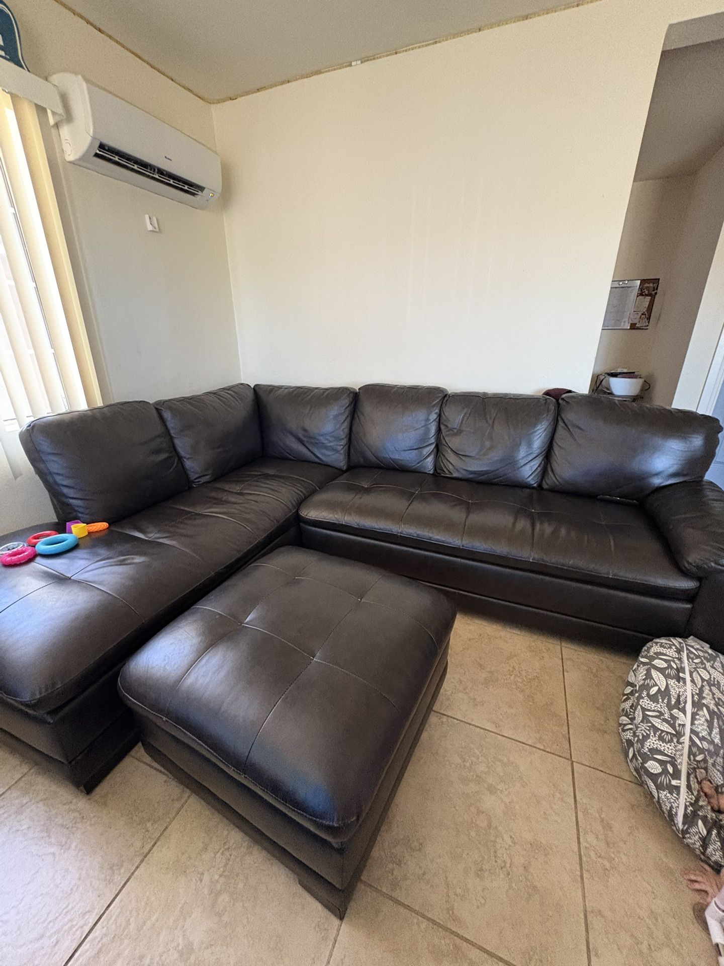 Sectional Leather Couch  (Abbyson) 