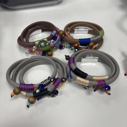 115 Ganz Assorted Faux Leather Bracelets with Thread and Beads