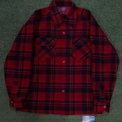Vintage 1990s Pendleton plaid wool flannel shirt