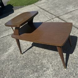 Vintage Laminate Wood Side Table