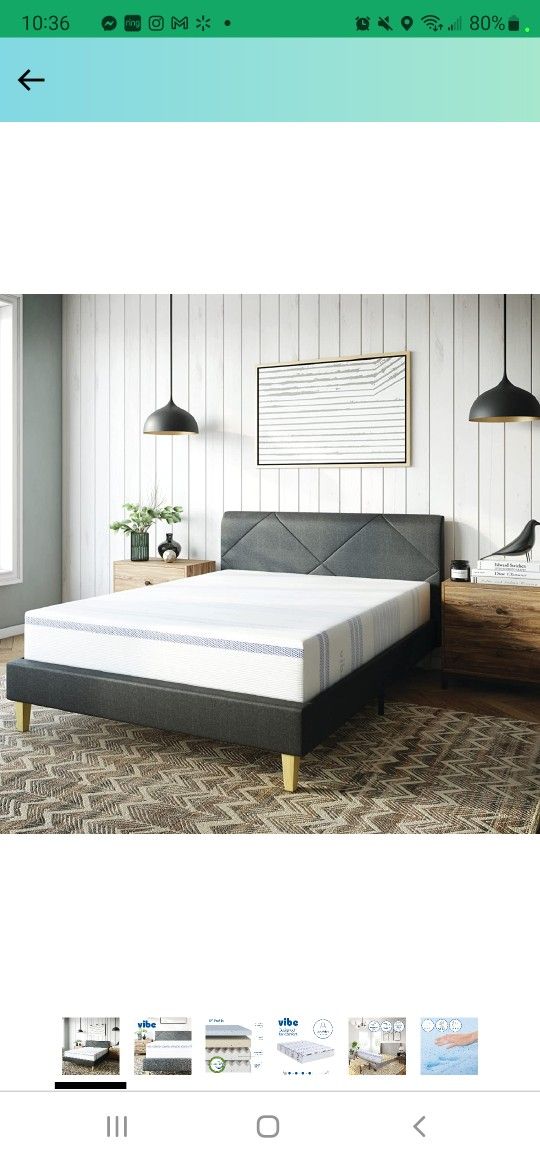 Vibe Gel Memory Foam 12-Inch Mattress | CertiPUR-US Certified | Bed-in-a-Box, Twin XL