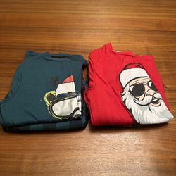 Lot of 2 Max & Olivia Boy's Long Sleeve 2-Piece Pajama Set Large 14-16 Christmas 