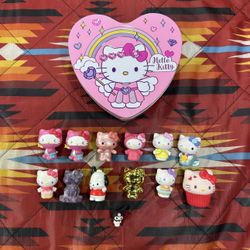 Sanrio Hello Kitty Lot Of 13 Figures Tin Heart
