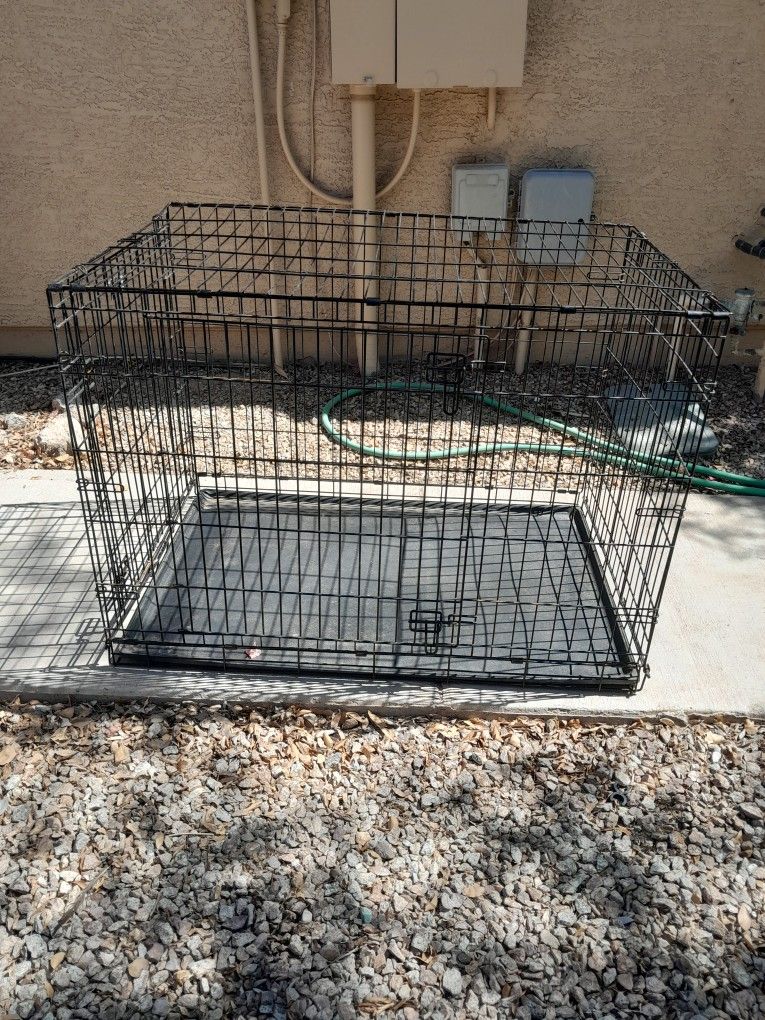 X-Large Metal Wire Pet Dog Kennel Crate 42x28x30