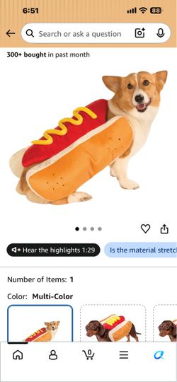 HOT DOG Doggie Halloween Costume -Small-NEW