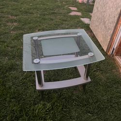 Glass & metal Side Table