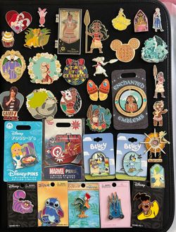 Disney pin entire pin lot 133 pins with PinFolio Elite