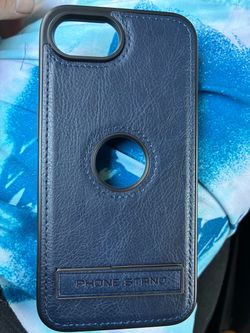 Navy Blue Leather Phone Case with Stand iPhone 16e