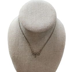 Vintage Gold Toned Bling Cursive Angel Nameplate Pendant Necklace