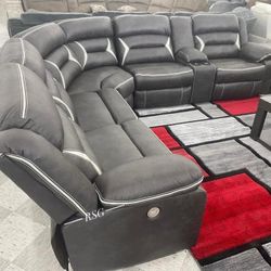 Power Reclining Sectional Couch Set ⭐$39 Down Payment with Financing ⭐ 90 Days same as cash