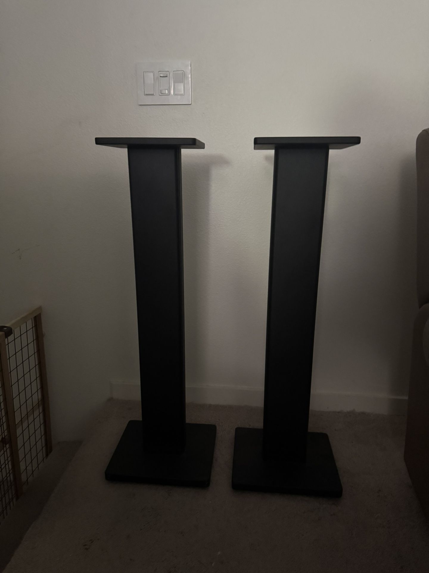 Large Speaker Stands- 36 Inches- Black Very Solid