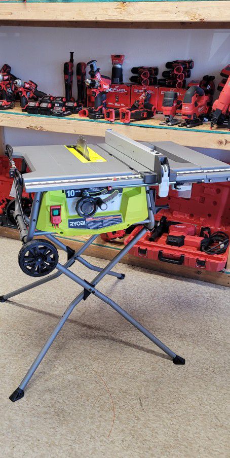 Ryobi 15 Amp 10 In Expanded Capacity Portable Table Saw With Rolling