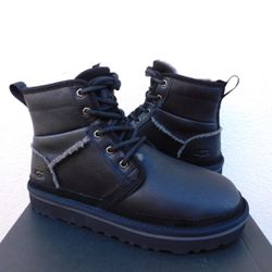 UGG Black Neumel High Heritage Leather/Wool Ankle Boots