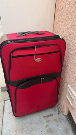 30 inch checked bag luggage soft top red