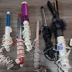 Bag Of Curling Irons Different Brands