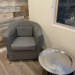 Chair With Removable Cover And Side Table 