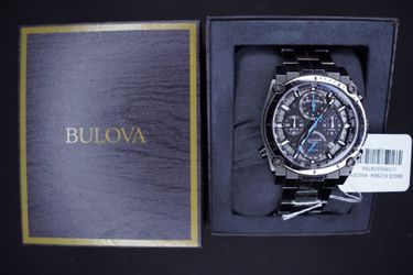Bulova Precisionist Men's Chronograph Stainless Steel Watch, 300m, Black Dial