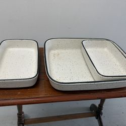 Anko Speckled Enamelware 3-Piece Baking Dish Set