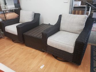 New 3pc outdoor patio furniture set oversize swivel rockers tax included