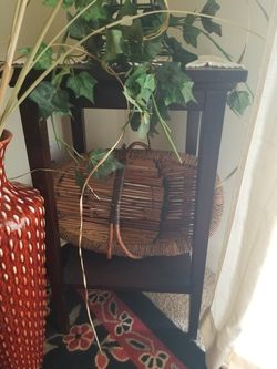 Wooden two shelf floor stand
