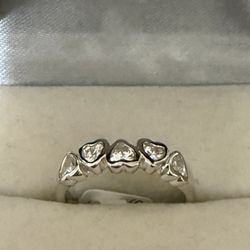 Women’s Sterling Silver .925 Heart CZ Ring Size 6