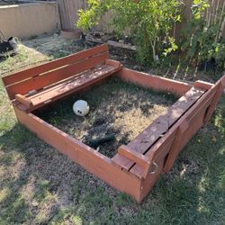 Sand box with bench