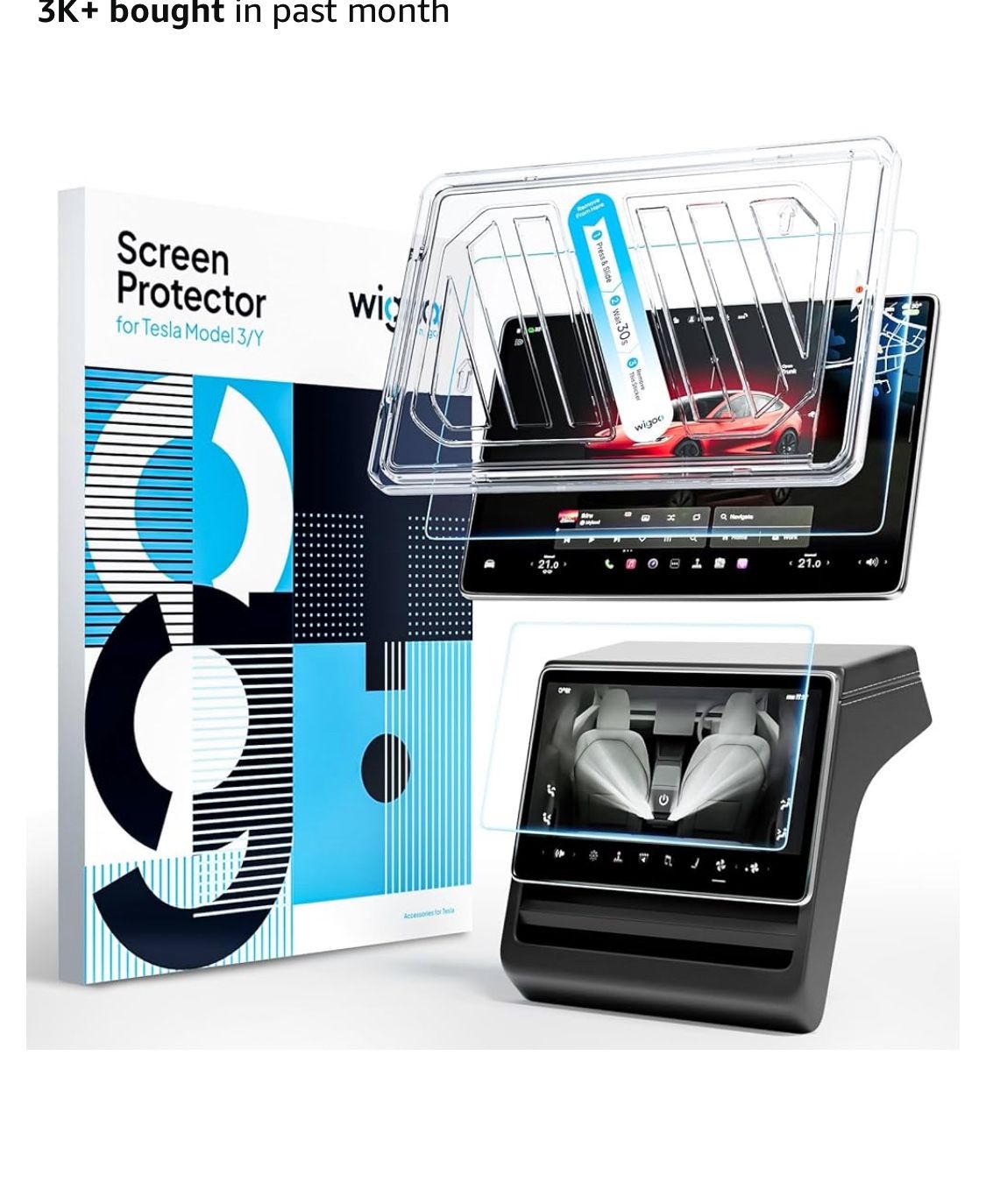 Tesla Screen Protector Matte, Wigoo 2025 Upgrade Tesla Model Y /3 ,M-Y 3