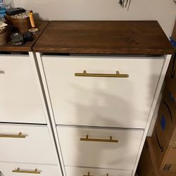 Selling One Or All Three Shoe Racks Scandinavian Style White Wooden