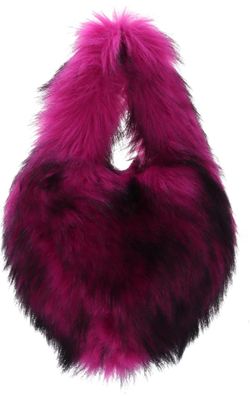 New Heart Shaped Faux Fur Tote Bag for Women, Soft Plush Winter Handbag, Heart Furry Purse
