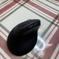 Delux M618ZD Black, Ergonomic Left Handed Bluetooth Vertical Mouse