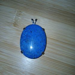 Sterling Blue Lapis Large Pendant