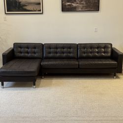 Black leather sectional Couch Delivery Available 
