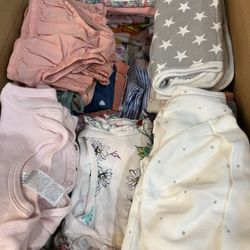 New Mama Bundle: 0-3 Month Clothes, Burp Clothes, Diaper Bag, Boppy, Boba Wrap Carrier