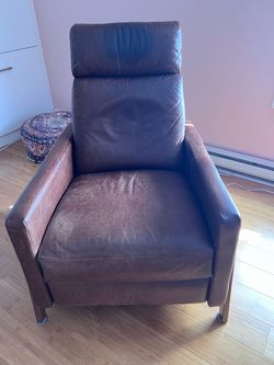 West Elm Spencer Wood-Framed Leather Recliner