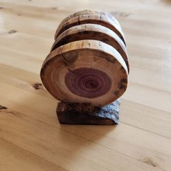 Set Of Handmade Unique Wood Coasters 