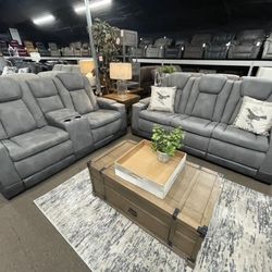 🎀Next-Gen DuraPella Power Reclining Loveseat with Console & Sofa 🔥 Reclining Set 