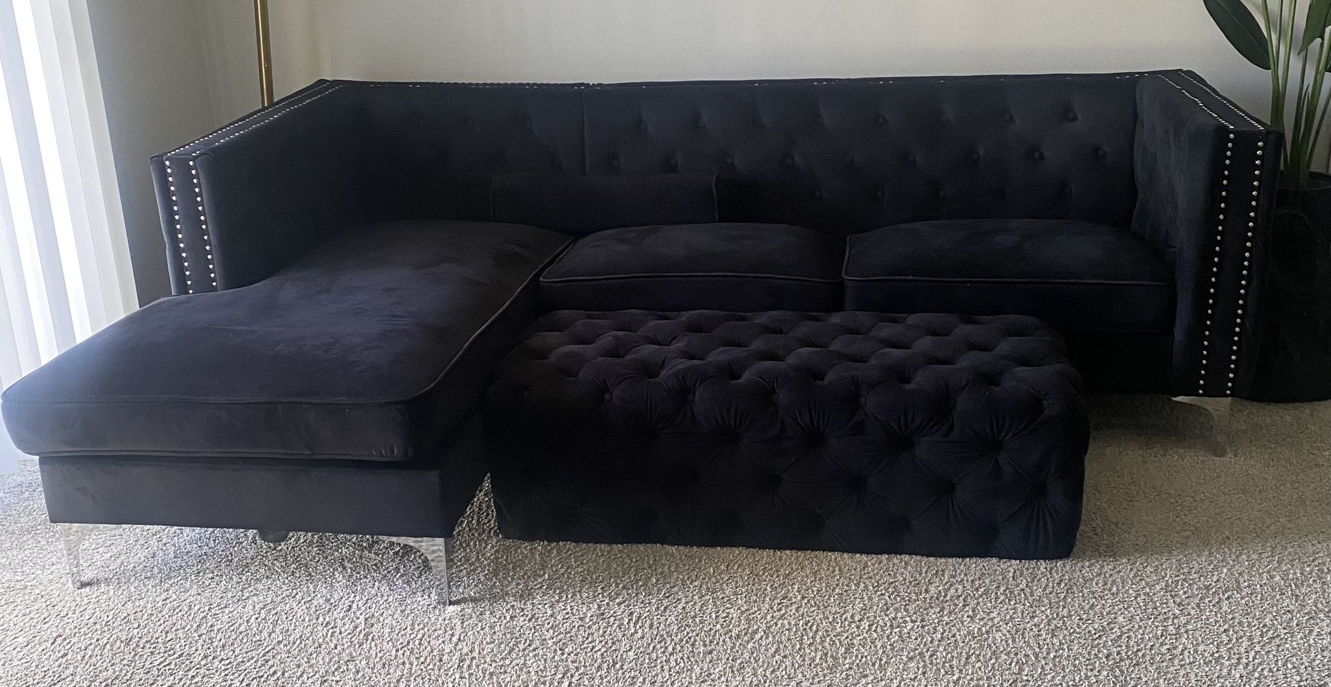 Black Tufted Sectional