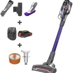 BLACK+DECKER BSV2020P POWERSERIES Extreme Pet Cordless Stick Vacuum Cleaner, Purple (Renewed)